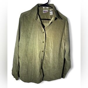 Bill Blass Olive Stretch Shirt